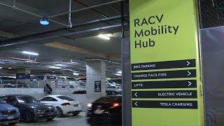 Bike racks & electric car charging stations at RACV Mobility Hub