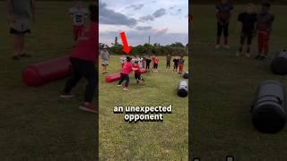 Mom vs Son on the Field?!  #NFLJunior #shorts #footballpractice #nfl   : ig @theburleys