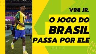 Sem Neymar, mais do que nunca o jogo ofensivo do Brasil passa por Vinícius Júnior. Um fato!