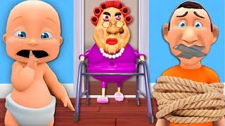 Baby RESCUES Daddy From EVIL GRANDMA!