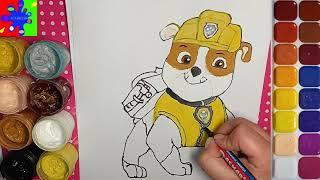 Крепыш из мультика Щенячий патруль. Простые рисунки для детей.Paw patrol draw Strongman.