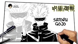 How to draw Satoru Gojo from Jujutsu Kaisen