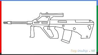 How to draw AUG step by step for beginners