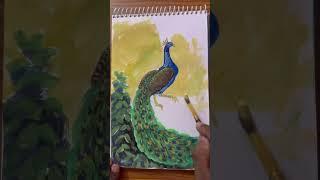 Peacock in acrylic (full video in channel)
