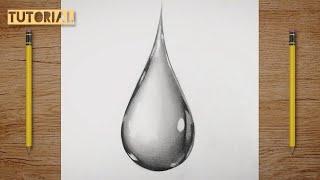 Water Drop Drawing: How To Draw a Drop of Water | 3d water drop drawing | رسم قطرة ماء