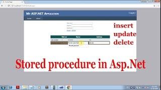 Gridview- insert update delete using stored procedures in Asp.Net