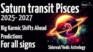 Saturn Transit in Pisces 2025 -2027| March 29 Vedic Astrology Predictions #siderealastrology #zodiac