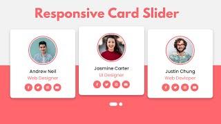 How to Create Responsive Card Slider in only HTML & CSS