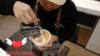 How to make prayer angel latte / coffee lover / latte art /By: Robzky Master