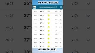 Buxoro ob havo 10 kunlik | Бухоро об хаво 10 кунлик