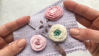 Вышивка гладью. DIY embroidery tutorial. How to embroidery rose. Как вышить розочки? Очень просто!