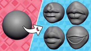 ZBrush Speed Sculpts | 4 Pairs of Lips in Under 1 Hour