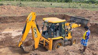 Mahindra and JCB 3dx working New Pond Making with Tractor for Farming Land | Jcb video