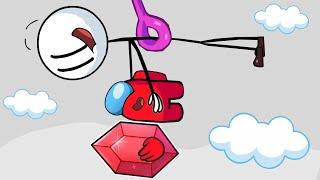 The Henry Stickman Gameplay - Among us Mini Red Steels Ruby - Among us Animation