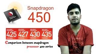 Difference & comparison between Snapdragon  425 vs 427 vs 430 vs 435 & 450(Description)