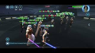 SWGOH | JML/JKCK/Hyoda/Revan (Escalating Conflict Datacron) Vs Leia with Crex/Chewpio (Win)