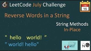 reverse words in a string | reverse words in a string leetcode | leetcode 151 | in-place java