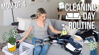 STAY AT HOME MOM OF 4 CLEANING DAY ROUTINE 2019