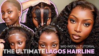 The Ultimate Lagos Hairline Wig Install | Bald Cap + Low Hairline Customization + Lace Melt Down