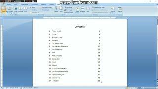 How to create a table of contents easily in ms word with right tab