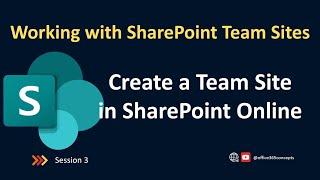 Create Team Site in SharePoint Online | SharePoint Online Training