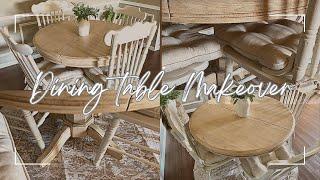 DIY Dining Table Makeover | Natural Wood Beige Wash | Flipping Furniture: Trash To Treasure