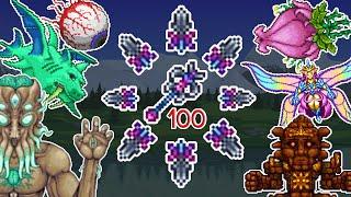 Terraria 1.4.2.3 - 100 Enchanted Daggers vs ALL Bosses