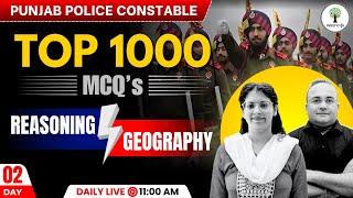 Punjab Police Constable | Top 1000 MCQ | Day-02 | Reasoning & Geography | Success Tree Punjab