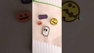 Laser cut and engraved Halloween wood pins made with glowforge Aura #glowforgeaura #halloween