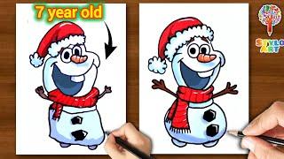 Easy Drawing || How to Draw Olaf the Snowman from Frozen Step by Step for Beginners