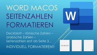 Word macOS Seitenzahlen formatieren - Deckblatt - römische Zahlen - arabische Zahlen - ANLEITUNG!