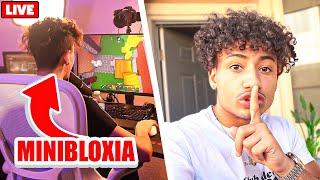 I SNUCK Into Minibloxia's House While He Was STREAMING.. (Roblox Bedwars)