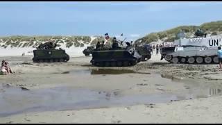 Danish Military tanks drive on the Vejers beach | Vejers Strand 2019