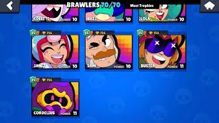 Brawl Stars 70 Brawlers 756-760 Trophies In A Single Season + 53044 Trophies