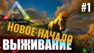 #ArkВЫЖИВАНИЕ В одиночку! Начало с нуля! Ark: Survival Evolved Прохождение - #1