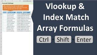 MIN IF Array Formulas with VLOOKUP or INDEX MATCH (Part 2 of 5)