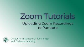 Uploading Zoom Recordings to Panopto