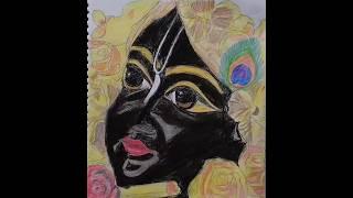 pencil colour painting of krishna ️