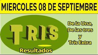 Resultado del sorteo de Tris de la Una, Tres y Extra del Miércoles 8 de Septiembre de del 2021  