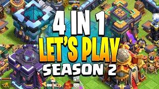 Playing 4 Accounts at Once! (Clash of Clans)