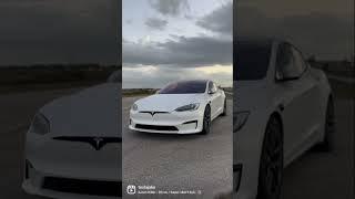 Its a bird, its a plane, no its a  #tesla #teslaplaid #teslamodel3 #cars