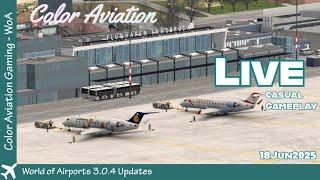 World of Airports 3.0.4 New WoA Update Casual Gameplay Live 202506018 Color Aviation