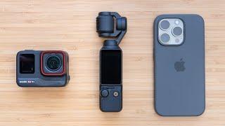 iPhone 15 Pro vs DJI Osmo Pocket 3 vs Insta360 Ace Pro