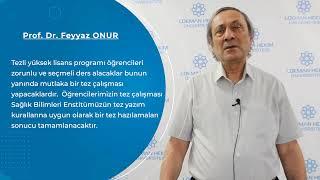 Analitik Kimya Tezli Yüksek Lisans Tanıtımı - Prof. Dr. Feyyaz ONUR