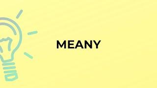What is the meaning of the word MEANY?