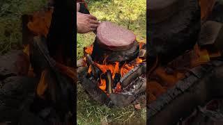That's what meat is made for#asmr  #nature #outdoorcooking #firekitchen