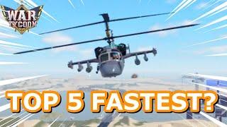 WHAT ARE THE TOP 5 FASTEST VEHICLES IN WAR TYCOON ROBLOX?