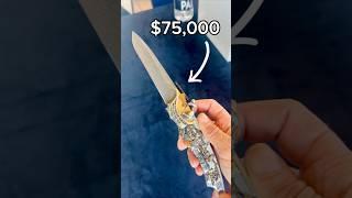 Holding $75,000 Automatic Knife