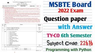 22616 winter 2022 model answers | pwp solved question paper 2022 msbte board exam TY-CO 6th semester