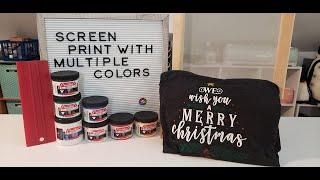 How To Screen Print With more than one  Color With Cricut - Using vinyl for stencil